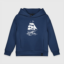 Детское худи оверсайз Парусник на белых волнах