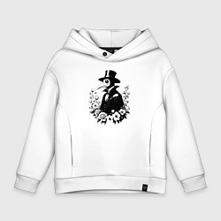 Толстовка оверсайз детская Чумной доктор в цветочном венце, цвет: белый