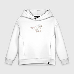 Толстовка оверсайз детская Наездник на лошади 2026, цвет: белый