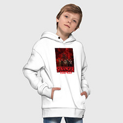 Толстовка оверсайз детская Пятеро и демогоргон Загадочные события финал, цвет: белый — фото 2
