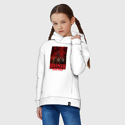 Толстовка оверсайз детская Пятеро и демогоргон Загадочные события финал, цвет: белый — фото 2