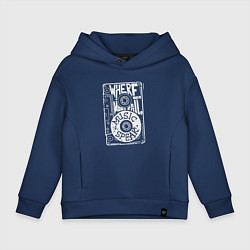 Толстовка оверсайз детская Когда нет слов - говорит музыка, цвет: тёмно-синий