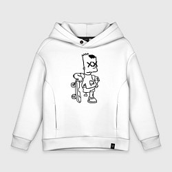 Толстовка оверсайз детская Bart Simpsons Zombie, цвет: белый