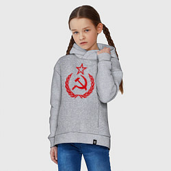 Толстовка оверсайз детская СССР герб, цвет: меланж — фото 2