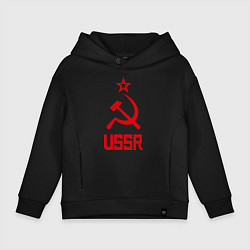 Толстовка оверсайз детская СССР - великая держава, цвет: черный