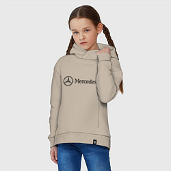 Толстовка оверсайз детская Mercedes Logo, цвет: миндальный — фото 2