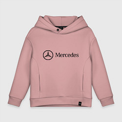 Толстовка оверсайз детская Mercedes Logo, цвет: пыльно-розовый