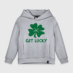 Толстовка оверсайз детская Get lucky, цвет: меланж