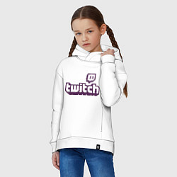 Толстовка оверсайз детская Twitch Logo, цвет: белый — фото 2