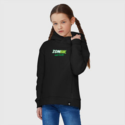 Толстовка оверсайз детская Zombie - eat fresh, цвет: черный — фото 2
