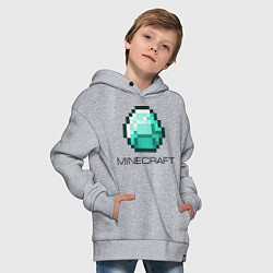 Толстовка оверсайз детская Minecraft Diamond, цвет: меланж — фото 2