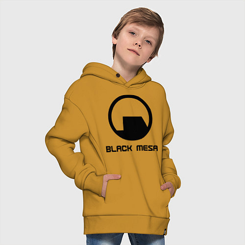 Детское худи оверсайз Black Mesa: Logo / Горчичный – фото 4