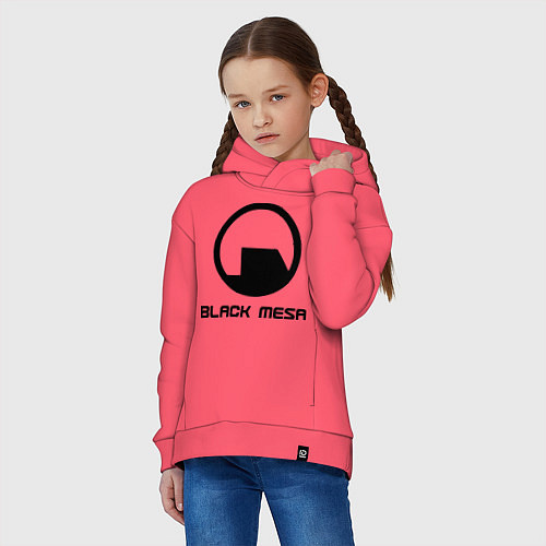 Детское худи оверсайз Black Mesa: Logo / Коралловый – фото 3