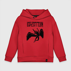 Толстовка оверсайз детская Led Zeppelin Swan, цвет: красный
