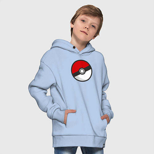 Детское худи оверсайз Pokeball / Мягкое небо – фото 4