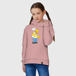 Толстовка оверсайз детская D'oh mood, цвет: пыльно-розовый — фото 2