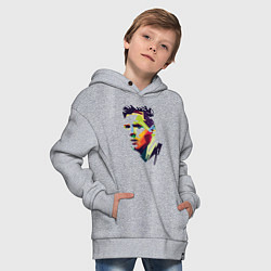 Толстовка оверсайз детская Lionel Messi: fun-art, цвет: меланж — фото 2