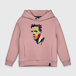 Толстовка оверсайз детская Lionel Messi: fun-art, цвет: пыльно-розовый