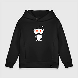 Толстовка оверсайз детская Reddit, цвет: черный