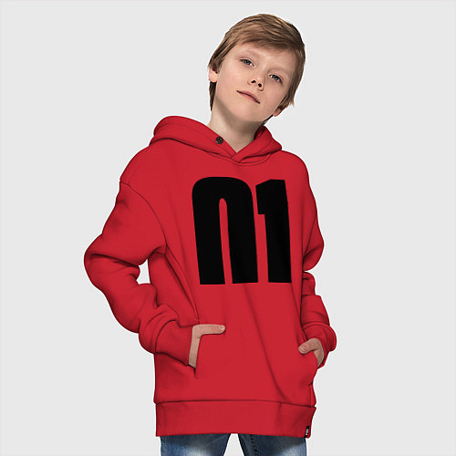 Детское худи оверсайз Миша 01 / Красный – фото 4