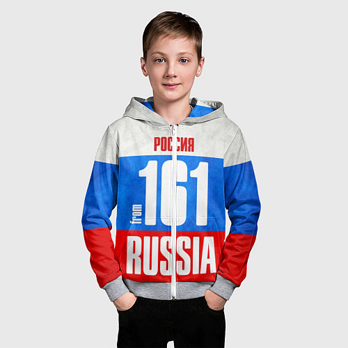 Детская толстовка на молнии Russia: from 161 / 3D-Меланж – фото 3