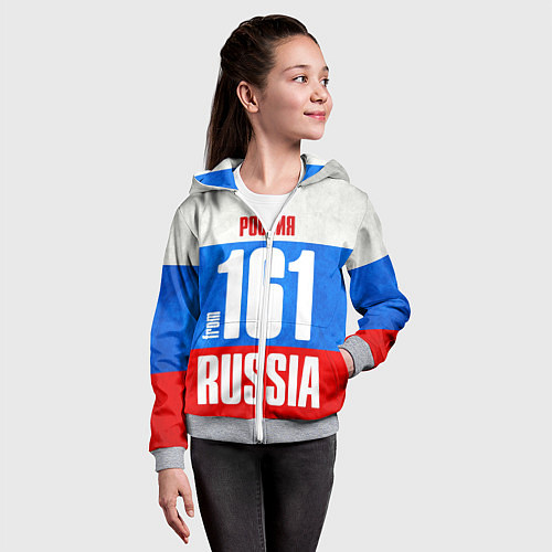 Детская толстовка на молнии Russia: from 161 / 3D-Меланж – фото 4