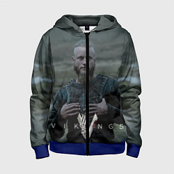 Толстовка на молнии детская Vikings: Ragnarr Lodbrok, цвет: 3D-синий