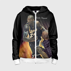 Толстовка на молнии детская Kobe Bryant, цвет: 3D-белый