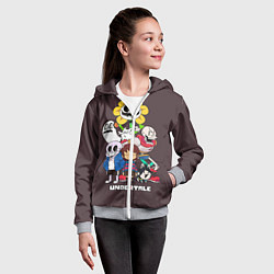 Толстовка на молнии детская Undertale 3, цвет: 3D-меланж — фото 2