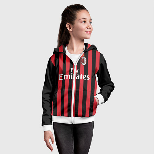 Детская толстовка на молнии Milan FC: Fly Emirates / 3D-Белый – фото 4