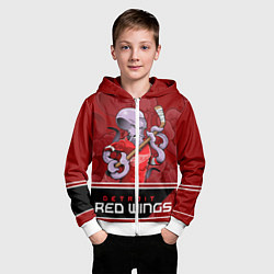 Толстовка на молнии детская Detroit Red Wings, цвет: 3D-белый — фото 2