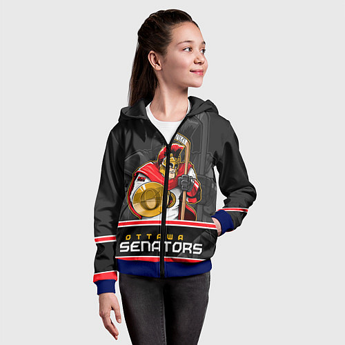 Детская толстовка на молнии Ottawa Senators / 3D-Синий – фото 4