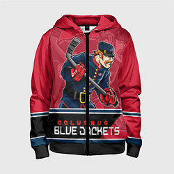 Толстовка на молнии детская Columbus Blue Jackets, цвет: 3D-черный