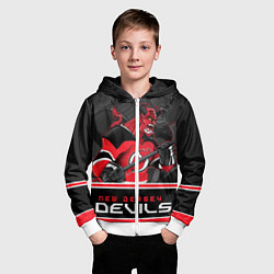 Толстовка на молнии детская New Jersey Devils, цвет: 3D-белый — фото 2