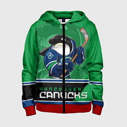 Толстовка на молнии детская Vancouver Canucks, цвет: 3D-красный