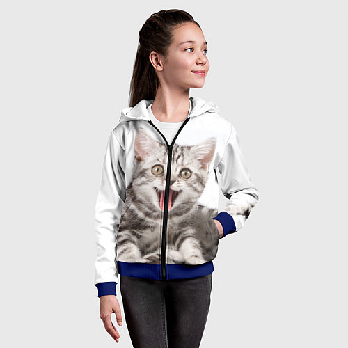 Детская толстовка на молнии Милашка / 3D-Синий – фото 4