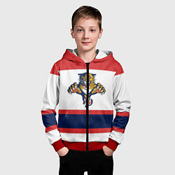 Толстовка на молнии детская Florida Panthers, цвет: 3D-красный — фото 2