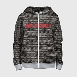 Детская толстовка на молнии Mr. Robot: Binary code