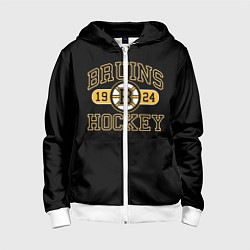 Толстовка на молнии детская Boston Bruins: Est.1924, цвет: 3D-белый