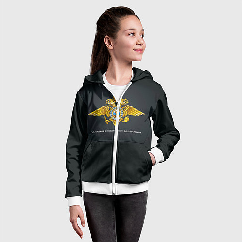 Детская толстовка на молнии Полиция Российской Федерации / 3D-Белый – фото 4