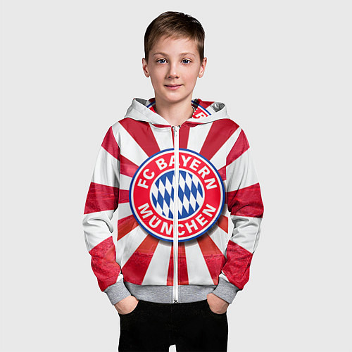 Детская толстовка на молнии FC Bayern / 3D-Меланж – фото 3