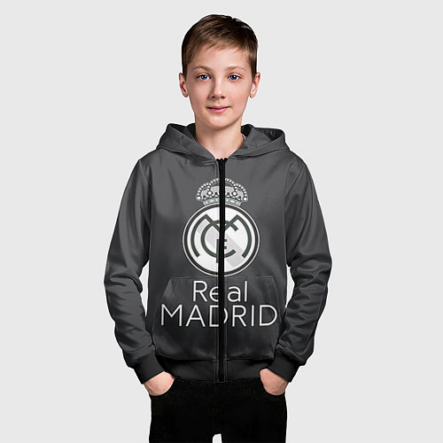 Детская толстовка на молнии Real Madrid / 3D-Черный – фото 3