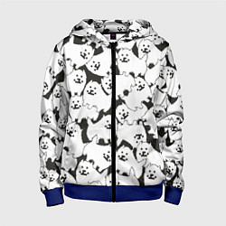 Толстовка на молнии детская Undertale Annoying dog, цвет: 3D-синий