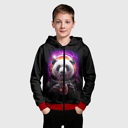Толстовка на молнии детская Panda Cosmonaut, цвет: 3D-красный — фото 2
