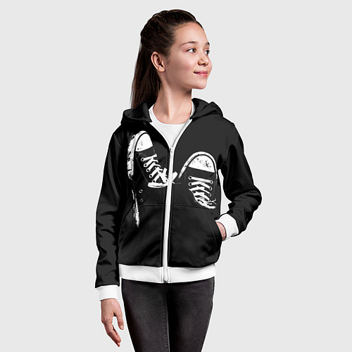 Детская толстовка на молнии Кеды / 3D-Белый – фото 4