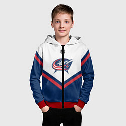 Толстовка на молнии детская NHL: Columbus Blue Jackets, цвет: 3D-красный — фото 2