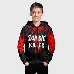 Толстовка на молнии детская Zombie Killer, цвет: 3D-черный — фото 2