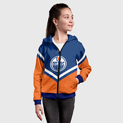 Толстовка на молнии детская NHL: Edmonton Oilers, цвет: 3D-синий — фото 2