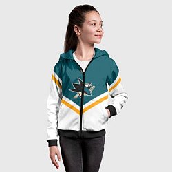 Толстовка на молнии детская NHL: San Jose Sharks, цвет: 3D-черный — фото 2