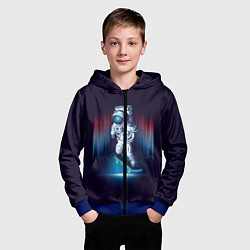 Толстовка на молнии детская Космический скейтбордист, цвет: 3D-синий — фото 2